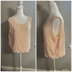 EILEEN FISHER silk light pink round neck size large tank top